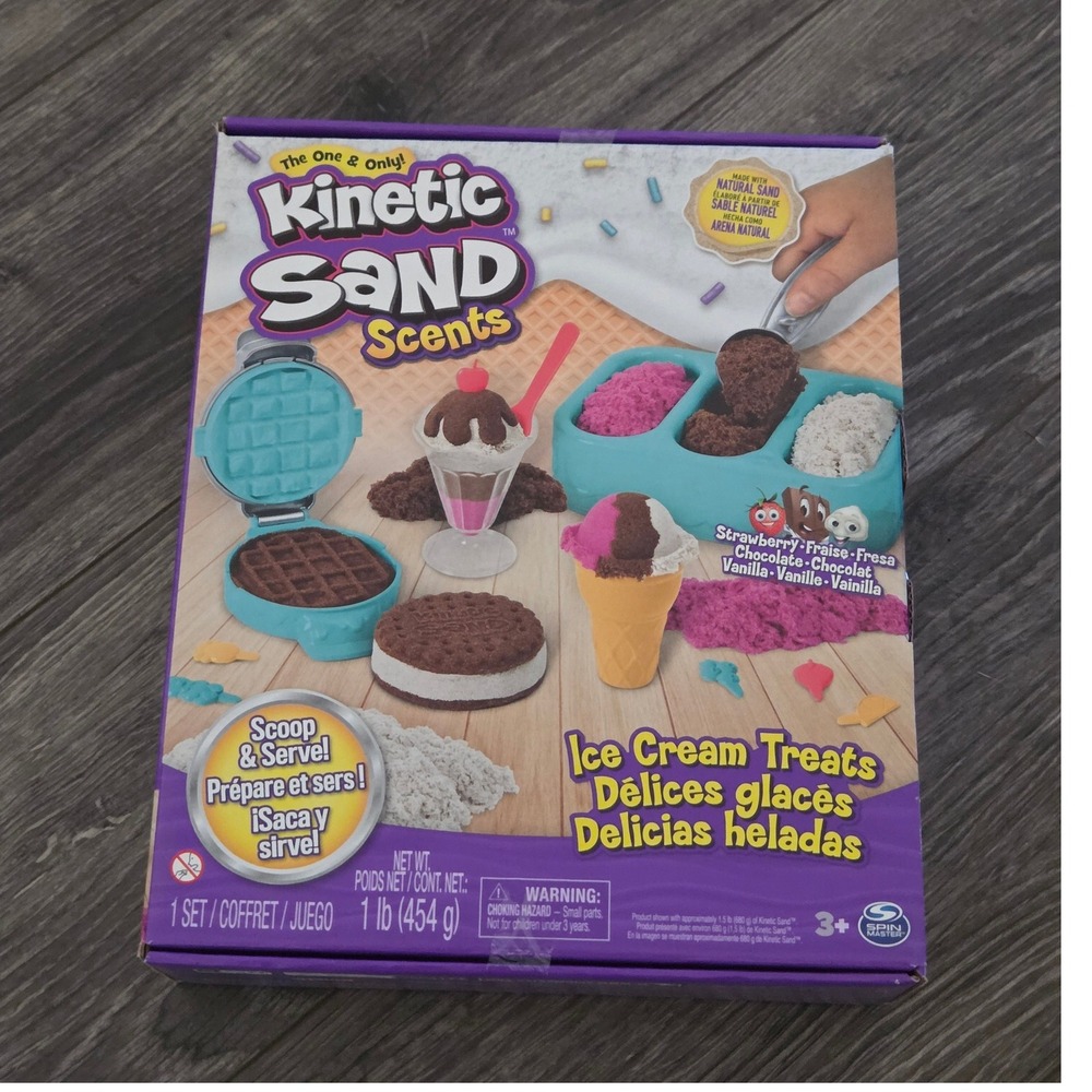 Kinetic Sand Scents Ice Cream Treats Playset 1lb Kids Arts & Crafts Sensory NEW